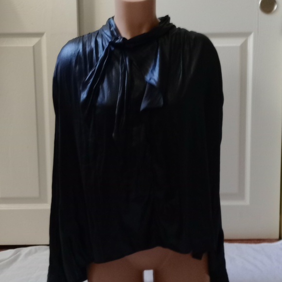 Isabel Marant Sleek Black Blouse with Tie Accents Size 40 - Picture 2 of 12